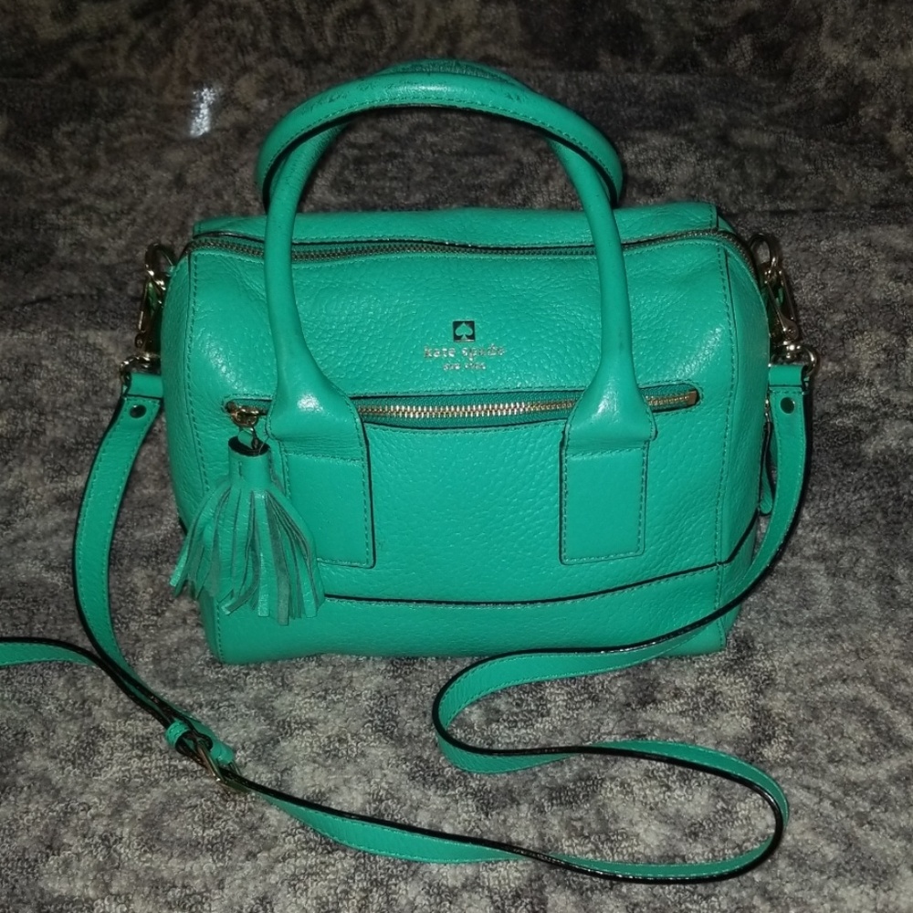 KATE SPADE TEAL LEATHER SATCHEL PURSE POCKETBOOK